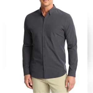 01. Algo Performance Button Air Light Moisture Wicking Shirt dark gray XL